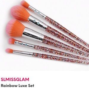 SLMISSGLAM 5pc 🌈 Rainbow Luxe makeup brush set & IPSY bag